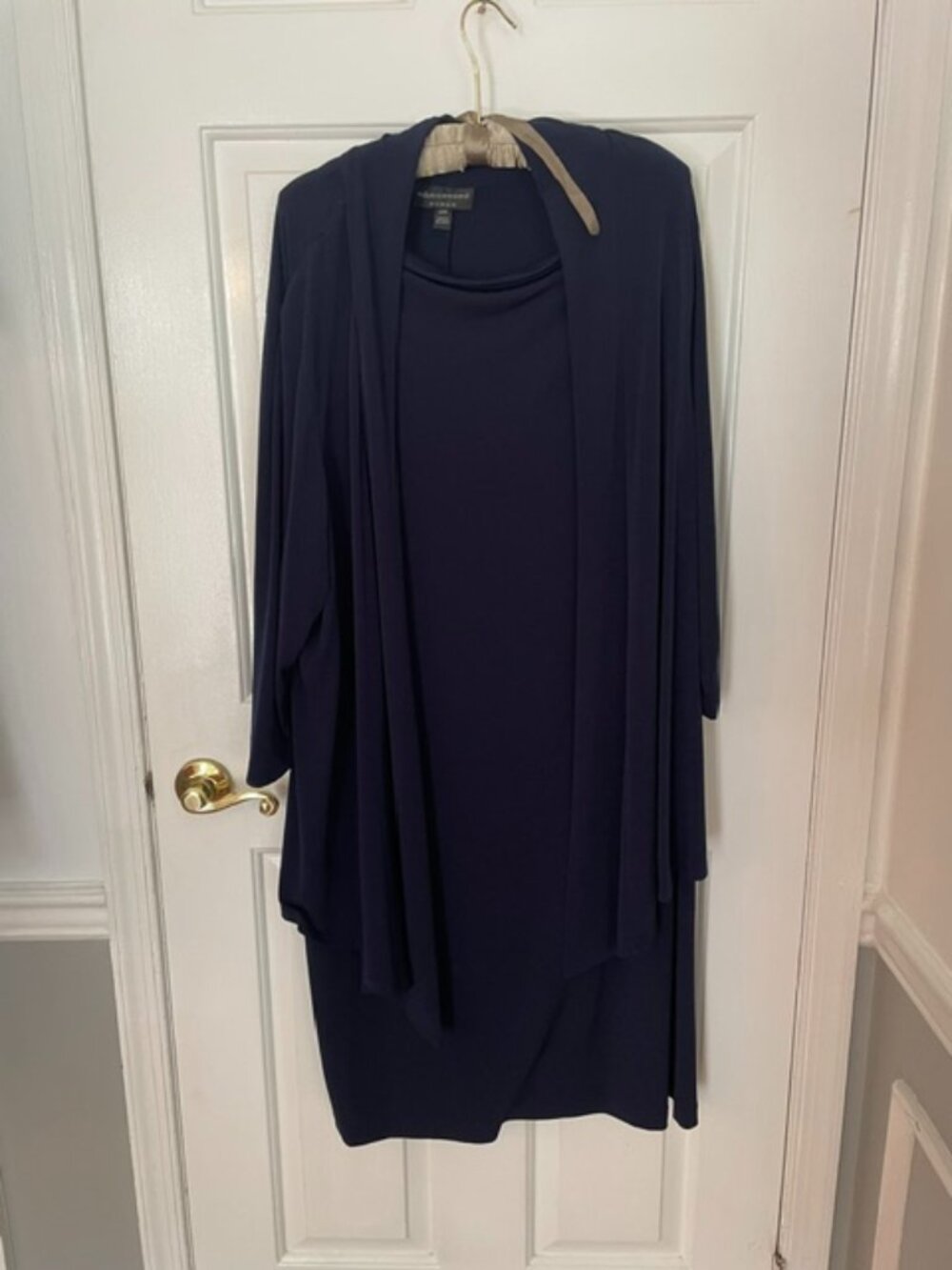 Navy Blue dress with long jacket. Size 22W Brand- Connected